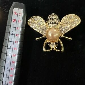 Gold and Black Bee Brooch